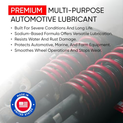 ABRO Masters #3 Wheel Bearing Grease 16 oz, Heavy-Duty Sodium-Based | Heavy-duty grease protects wheel bearings, chassis and joints under high heat and load; resists water and rust - size: Pack of 1