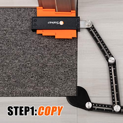 Saker Contour Gauge Profile Tool With Opening Locator- Adjustable Lock -Precisely Copy Irregular Shape Duplicator -Irregular Welding Woodworking Tracing - Must Have Tool for DIY Handyman, Construction - style: Splicing Set