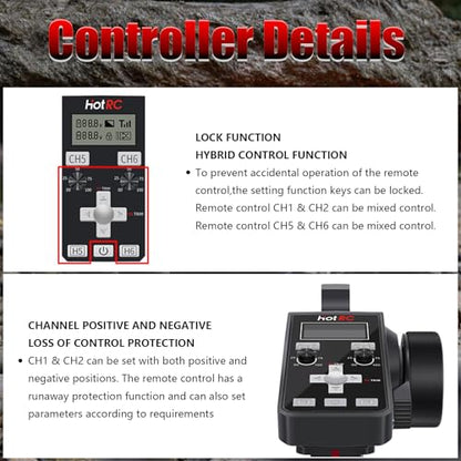 GOUPRC Racing CT-6A RC Transmitter 6 Channels 2.4GHz and Receiver with 2204 2400KV Brushless Outrunner Transmission Motor & 30A Brushless ESC Combo for SCX24 RC Crawler Axial 1/24 RC Car Crawler - style: 6CH Transmitter & Receiver kit