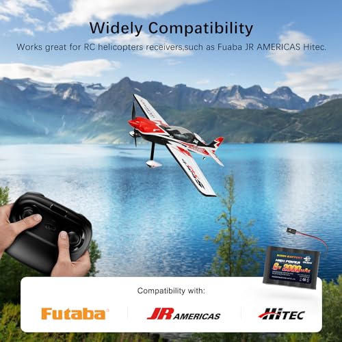 melasta 6V 2000mAh NiMH RX Receiver Battery 2-Pack for RC Airplanes | Rechargeable receiver pack for Futaba/Hitec servo controllers. Compatible with RC aircraft. - size: 6.0V