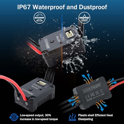 Surpass 1212 3500KV Outrunner Brushless Motor with ESC Combo for RC 1/18 TRX4M Upgrade Parts 1/24th RC Crawler（not fit for SCX24）