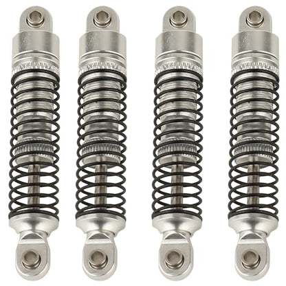 4PCS 53mm/59mm/65mm/78mm Aluminum Shocks Absorbers Oil Threaded Damper for 1/18 RC Crawler TRX4M TRX-4M Bronco Defender K10 Upgrade Parts (53mm-silver) - color: 53mm-silver