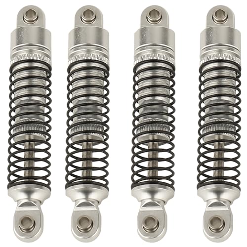 4PCS 53mm/59mm/65mm/78mm Aluminum Shocks Absorbers Oil Threaded Damper for 1/18 RC Crawler TRX4M TRX-4M Bronco Defender K10 Upgrade Parts (53mm-silver) - color: 53mm-silver