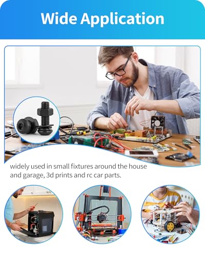 1800PCS Metric Screw Assortment, Metric Bolt Assortment Kit M2 M3 M4 M5 Machine Screws with Lock & Flat Washers, Grade 10.9 Alloy Steel Hex Socket Button Head Black Screws Nuts and Bolts Kit (Black) - size: M2M3M4M5 1800PCS