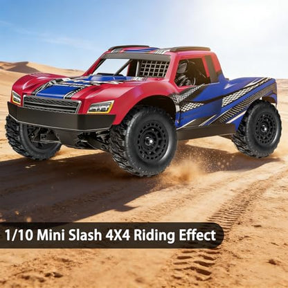 Pre-Glued 12mm Hex RC Wheels and Tires for 1/10 RC Short Course Truck, 4PCS | Compatible with 1/10 Arrma Senton Traxxas Slash Axial Losi Axial Redcat - color: Black Tires A+ Black Wheels