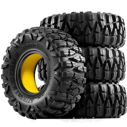STMU 2.2'' Rock Crawler Tires OD 4.72'' With Super Soft Foam Iiner For 1/10 Rock Crawler Car Traxxas TRX4 RC4WD D90 Axial SCX10 II TF2 Gen8 Tamiya CC01 (Tires)