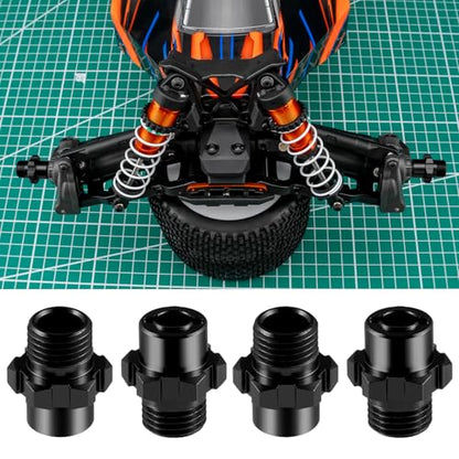 4Pcs Aluminum Alloy RC Hex Combiner Wheel Hex Hub Adapter, Black | Upgrades, For 1/8 Tra-xxas Jato VXL 2S, RC Monster Trucks - color: Black