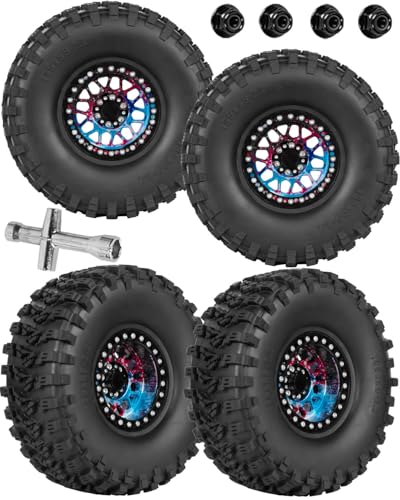 2.2 RC Wheels for 1/10 SCX10 90046 AXI03007 TRX4 TRX6 VS4-10 Gen7 Gen8 MST CFX D90,Aluminium RC Truck Tires Highway Tires 2.2" RC Wheels 2.2 Beadlock Wheel Rim RC Tires (135 * 55MM),Colour - color: Colour/4pcs