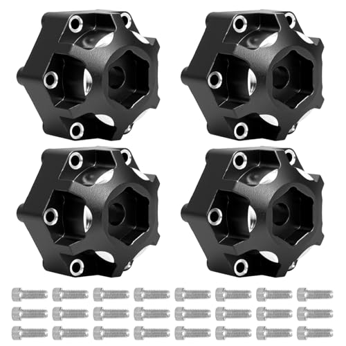 Hex Adapters for 1/10 Pro-Line Racing 6x30 to 12mm PRO633701 PL28 MX28 | 17.5mm Thickness, Aluminum Wheel Hex Hub Adapter Upgrade Parts, Black - color: Black 12mm