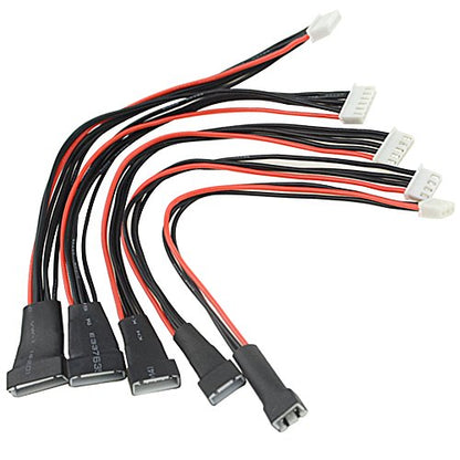 WMYCONGCONG 5 PCS JST-XH 2S 3S 4S 5S 6S Battery Balance Charger Extension Wire Cable for LiPo Battery Balance Charging 200mm, 22AWG