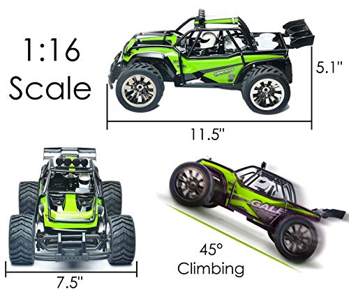 Haktoys Remote Control Truck RC Desert Buggy Car with Rechargeable Battery for Boys Kids and Adults