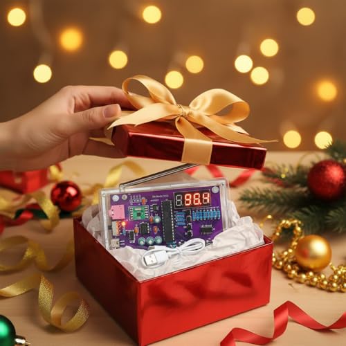 FM Radio Kit Soldering Practice Kit DIY School Project FM 87-108MHz with 2 Power Supply Modes, Soldering Learning and Teaching for Beginners, Adults EK1989