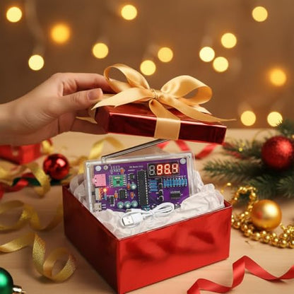 FM Radio Kit Soldering Practice Kit DIY School Project FM 87-108MHz with 2 Power Supply Modes, Soldering Learning and Teaching for Beginners, Adults EK1989