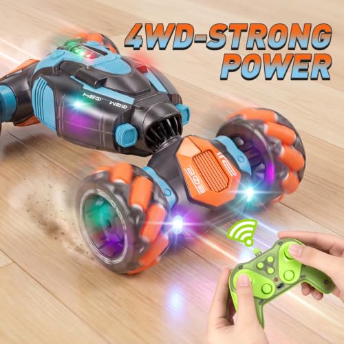 BotZilla Gesture Sensing RC Stunt Car - Boys Girls Toys Age 6-8-12, 4WD Hand Controlled Remote Control Twist Car with Light & Music,Cool Birthday Presents and Ideas Gifts for Kids