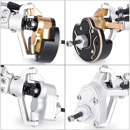 AMK Capra 1.9 Portal Axles Kit 857G, 4WS Front & Rear Axles with Isokinetic 3-Section CVD Shafts, 52° Max Steering, Low CG Battery Tray for Axial Capra 1.9 UTB10 1/10 RC Crawler Upgrade (Silvery) - color: Silvery