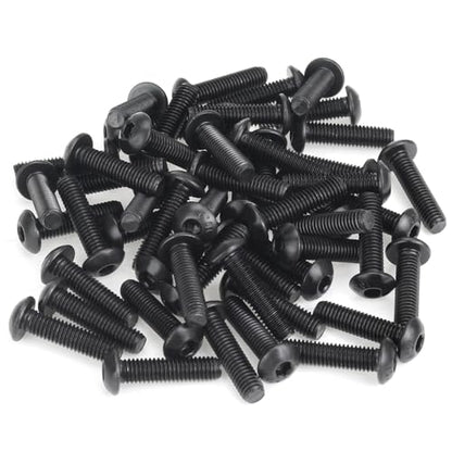 55 Pieces M5 x 20mm Button Head Socket Cap Screws, Thread Pitch 0.8mm, Sutemribor M5 Black Screws, 10.9 Grade Alloy Steel, Black Oxide Finish, Fully Threaded - size: M5 x 20mm, style: Button Head
