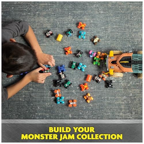 Monster Jam Mini Jams Megalodon Mad Hog Chomper Cleanup Toy | Includes 1 Mini Truck & Mad Hog Chomper, Chomp Minis for Easy Cleanup, Storage & Pretend Play, Toys for Ages 3 and Up - style: Madhog Chomper Playset