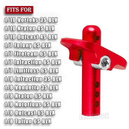 RC Body Post Upgrades Part for 1/7 Felony/Fireteam/Infraction 6S BLX,Limitless,1/10 Kraton/Outcast 4S BLX,1/8 Infraction/Vendetta 3S BLX,Kraton/Notorious/Outcast/Talion 6S BLX,Red - color: Red - (Body Post)