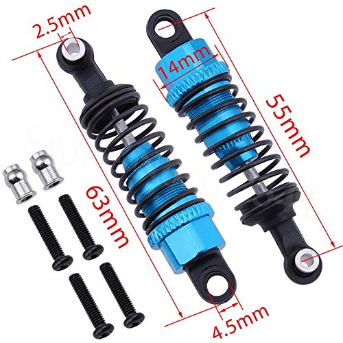 Replacement Part For 1 Pair 1/18 Upgrade Parts Aluminum Alloy Front & Rear Shock Absorber Springs Damper For RC Crawler Accessories