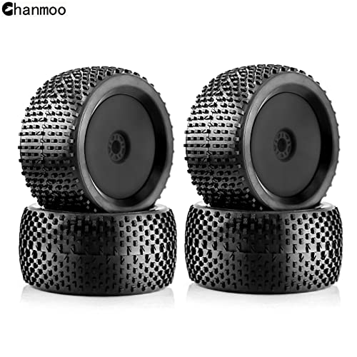 1/8 RC Off Road Racing Truck Tires And Wheels 17mm Hex Rubber Buggy Tyres OD 140mm For 1:8 Scale Monster Truck Car Arrma Typhon 6S Talion 4WD HPI HSP BAZOOKA CAMPER Kyosho TRAXXAS 4PCS (Black) - color: Black