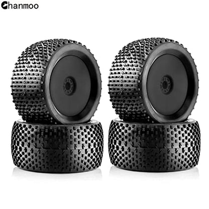 1/8 RC Off Road Racing Truck Tires And Wheels 17mm Hex Rubber Buggy Tyres OD 140mm For 1:8 Scale Monster Truck Car Arrma Typhon 6S Talion 4WD HPI HSP BAZOOKA CAMPER Kyosho TRAXXAS 4PCS (Black) - color: Black