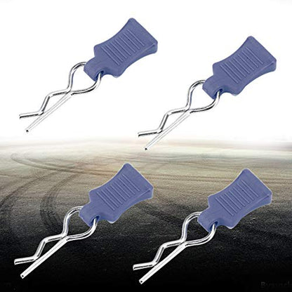 4pcs Universal RC Car Body Clips with Pull Tabs Pins for 1/8 1/10 /12 RC Car Shell Replacement Parts (Dark Blue) - color: Dark Blue
