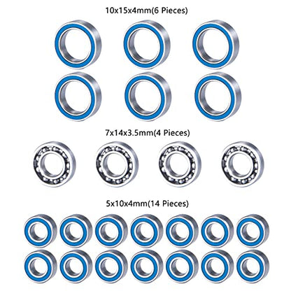 24Pcs Wheel Hubs Axle Bearing Kit for Element RC Enduro Sendero | 1/10 RC Car Model Parts Rubber Sealed Ball Bearings