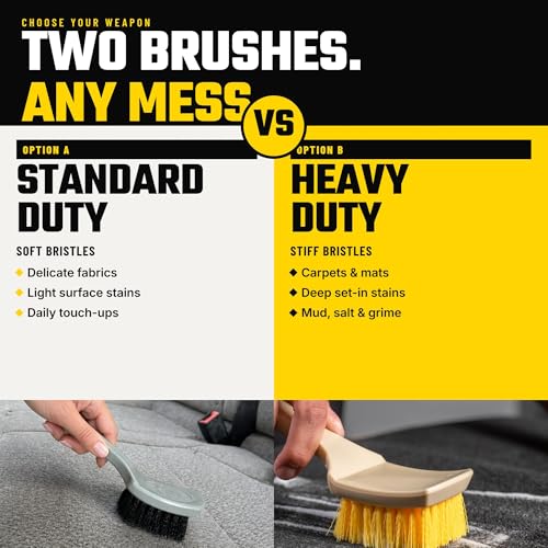 Chemical Guys, The Nifty Interior Detailing Brush for Carpet & Upholstery | Synthetic bristles and a short ergonomic handle scrub carpet, mats, upholstery and trunk liners with control - size: 1 Pack