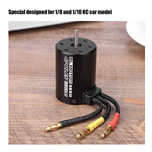 TOPINCN RC Brushless Motor, 3650 3900KV Water Proof Sensorless Motor Accessory for 1/8 1/10 Scale Remote Control Car Trucks Off Road Vehicle ((3650 3900kv brushless Motor))