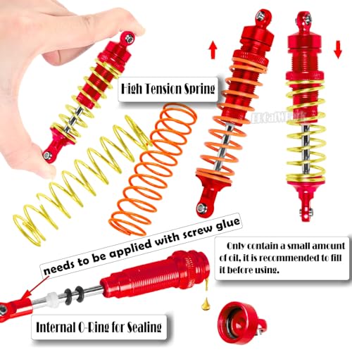 RC Upgrades Part for 1/10 Slash 2WD (VXL),A-Arm,Shock Absorber,Drive Shaft,Caster Block,Steering Blocks,Stub Axle Carriers,Steering Bellcranks,Links,Shock Tower,Front Bulkhead,Red - color: Red - (Upgrades)