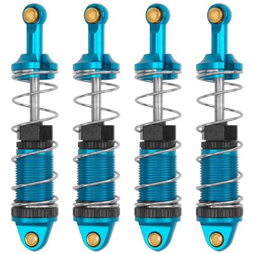 4Pack ShareGoo RC Car Shock Absorbers Metal Shocks Damper Compatible with MJX Hyper Go 16207 16208 16209 16210 H16BM H16GT H16DR 1/16 RC Car Upgrades Part (Blue) - color: Blue