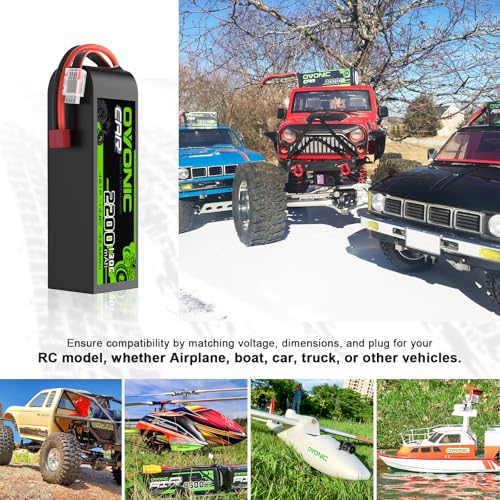 OVONIC 4S LiPo Battery 2200mAh 14.8V 130C RC Battery with Dean-Style T Connector
