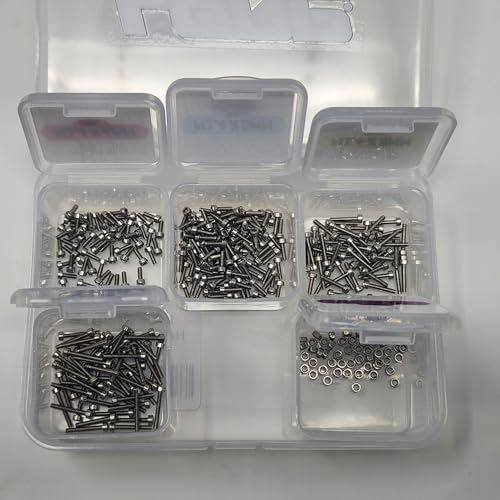 LGRP® Little Guy Racing Parts Refuel Hex Head Bolt & Nut Hardware Kit 1.4mm (Silver) for SCX24 1/24 Scale RC Car Truck 4mm 5mm 8mm 10mm Screws & 1.4 Non Locking Nuts 300 Piece Total LGRFH003