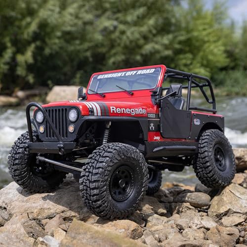 Axial RC Truck 1/10 SCX10 III Jeep CJ-7 4X4 RTR Brushed Rock Crawler, Red | Battery and Charger Not Included, AXI03008V2T1, Ready to Run - color: Red