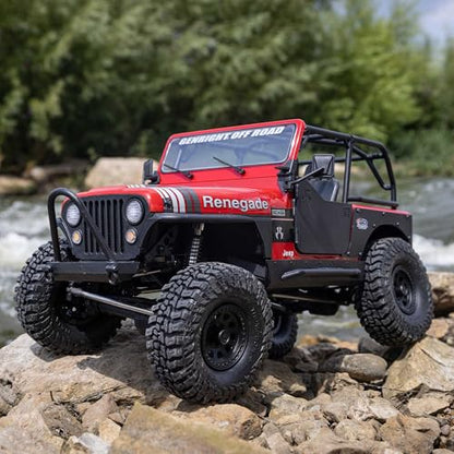 Axial RC Truck 1/10 SCX10 III Jeep CJ-7 4X4 RTR Brushed Rock Crawler, Red | Battery and Charger Not Included, AXI03008V2T1, Ready to Run - color: Red
