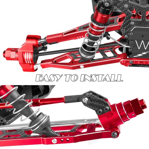 RC Upgrades Part Front Knuckles Steering Blocks&Rear Hub Stub Axle Carriers for 1/8 Kraton (Also for V4&V5)/Notorious/Outcast 6S 4WD BLX,Steering Hops Up,Replaces #AR330505#AR330404,Red - color: Red - (Upgrades)