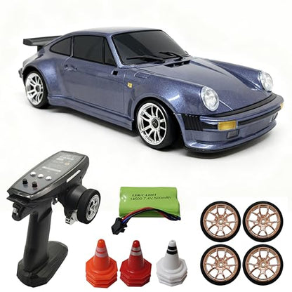 YUCT LDRC 1/18 Scale Posche 911 RC Drift Car RWD Drifting | Proportional Drift Car With ESP Gyro,LED Light, Alloy Car Shell for Adults LD1898 Purple - color: Ld1898-purple
