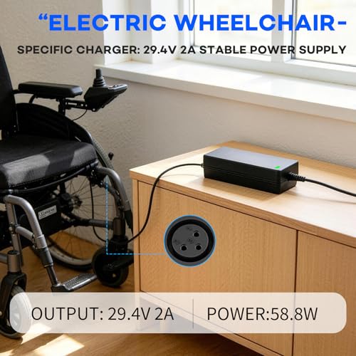 29.4V 2A Charger with XLR Plug for 24V 7S Lithium Battery Charger 24V Universal Battery Charger - size: 2A-Lithium