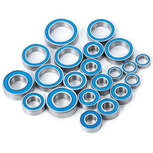 Double Rubber Seal for Slash 4x4 for Rustler for Stampede for Telluride 4WD 1/10 RC Crawler Car Upgrade Accessories 21PCS Sealed Bearings Set