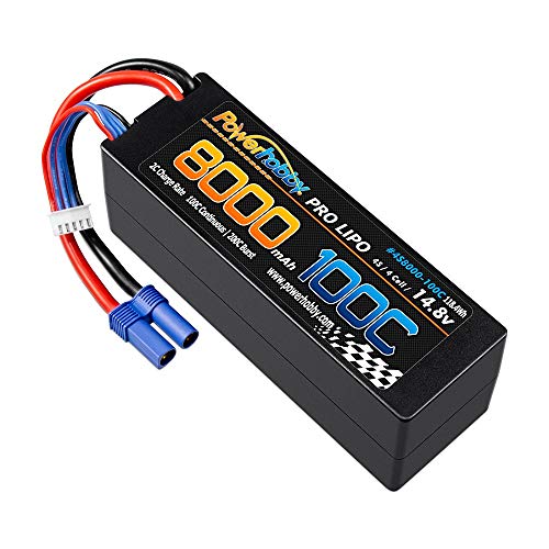 Powerhobby 4s 8000MAH 100C 14.8V Lipo Battery w EC5 Plug Hard Case : Fits Arrma Kraton 8S / Losi DBXL-E