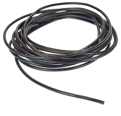 10' Black 18 Gauge Super Flexible High Strand Battery/Motor Silicone Insulated Copper Wire #1171