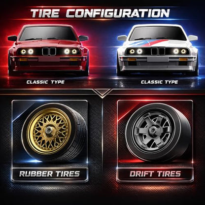 RC Drift Car 2.4GHz 1:16 Scale 4WD 30KM/H High Speed Remote Control Cars Vehicle with LED Lights Drifting Tires Racing Sport Toy Cars for Adults Boys Girls Kids Gift - color: White