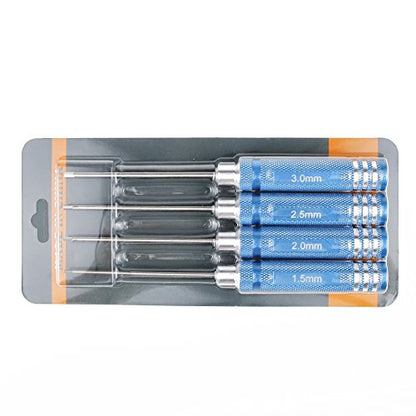 4pcs Aluminum Allen Hex Screwdrivers Key Driver Tool Set 1.5mm 2mm 2.5mm 3mm for RC Multi-Axis FPV Racing Drone RC Quadcopter Helicopter RC Car Models