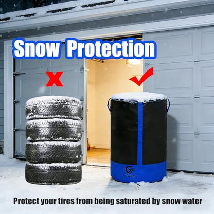 Black/Blue 28-Inch Tire Storage Cover, Dust-Proof Universal Tire Cover | Waterproof & Dust-Proof Universal Tire Storage Cover, Fits Up to 28" Tires for Outdoor Storage - size: 28x34 in, style: Black+Blue