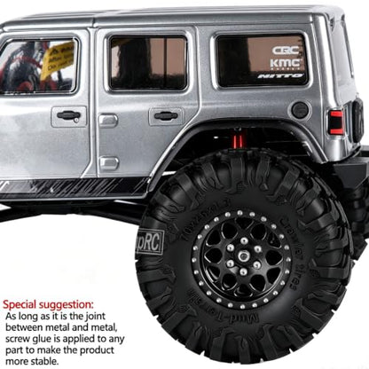 for 1/18 1/24 Axia l SCX24 TRX4M,1.3 Beadlock RC Wheels and Tires,1.3" Aluminum & Brass RC Wheel Hub Rim Rubber Tires RC Truck Tires Heavy Duty Rim.Black 4PCS - color: (4pcs）black