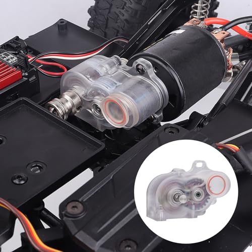 HobbyPark LCG Complete Transmissions Gearbox for 1/10 RC Crawler SCX10 SCX10 II | Low Center of Gravity, Lightweight Design, Hardened Steel Gears | Ideal for Custom LCG Builds (Transparent) - color: Transparent