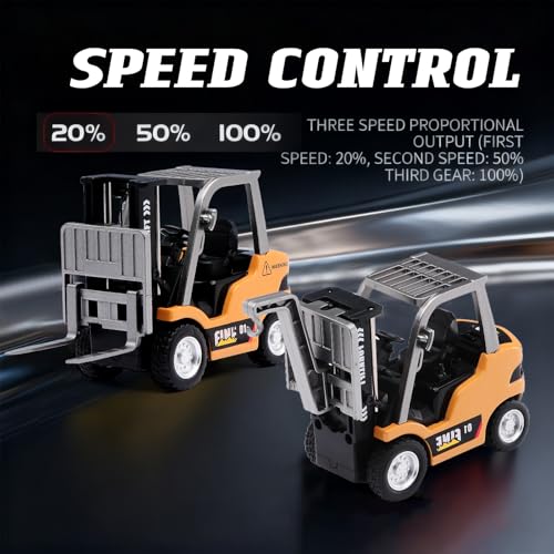 1/64 Scale Mini Desktop Drift RC Car,RC Forklift,RC Construction Vehicle 2.4Ghz with Gyro Micro Drift Racing Remote Contrl Cars Model Toys Hobby Gift for Adults and Kid Children's (Yellow-1) - color: Yellow-1