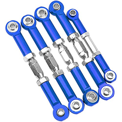 Metal Turnbuckles Rod Camber Links Steering Linkage Tie Rods Pull Rod Compatible with Redcat Racing Blackout SC,SC Pro, XTE, XTE Pro,XBE,XBE Pro 1/10 RC Car (Blue) - color: Blue