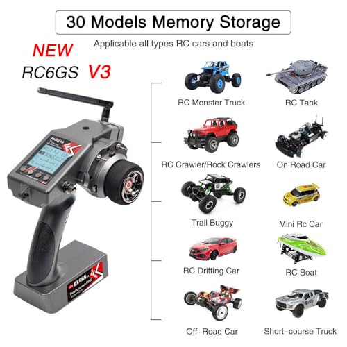 RadioLink RC6GS V3 2.4G 7CH Radio Transmitte R7FG Receiver Gyro RC Car Boat