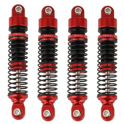 4PCS 53mm/59mm/65mm/78mm Aluminum Shocks Absorbers Oil Threaded Damper for 1/18 RC Crawler TRX4M TRX-4M Bronco Defender K10 Upgrade Parts (53mm-red) - color: 53mm-red